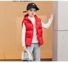 Kids' Hooded Wash-Free Down Vest for Fall/Winter, Unisex Outerwear Gilet, Medium To Large Sizes