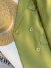 Women's Double-Breasted Slim Straight Green Suit Jacket - Stylish Spring/Autumn 2026 New Arrival