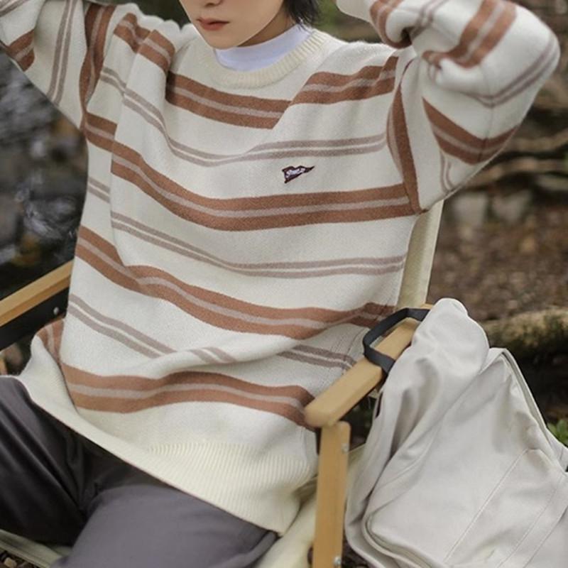 

Unisex Japanese Retro Striped Cardigan Sweater – Autumn/Winter Pullover for Men and Women XL чорний