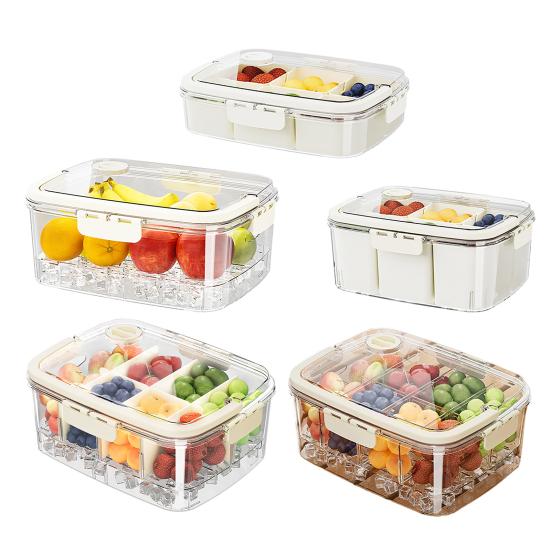 Fresh-keeping Box Airtight Leak-proof Food Storage Container with Silicone Seal And Handle Storage Box for Fruits Snacks Picnic