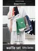 Men's Summer Waffle Short-Sleeve Sports Shirt and Shorts Two-Piece Set