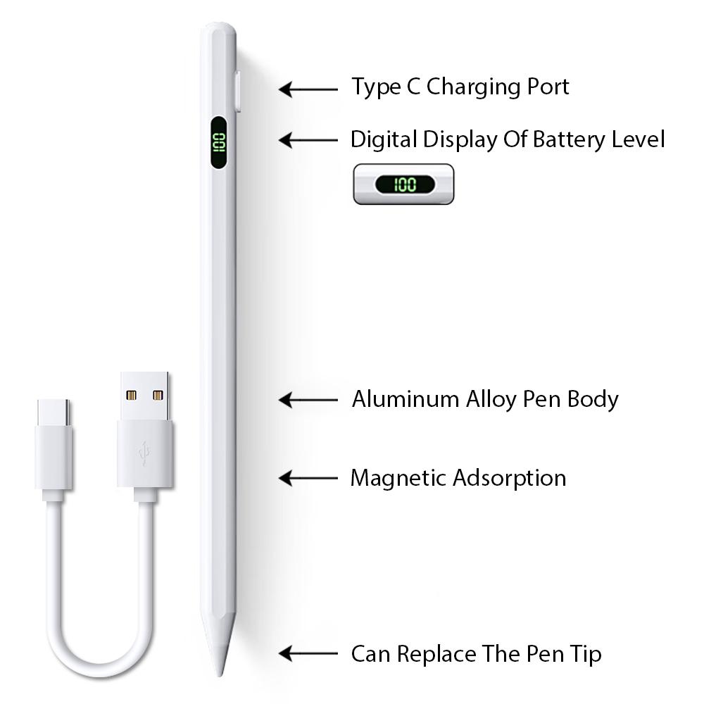 For Pencil For Ipad A16 10th Generation Stylus Pen Pro 13 M5 12.9 Air 11 M4 M3 5 4 3 Mini 7 6 A17 8th 9th Touch Pens