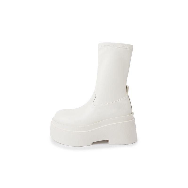 

Maillard autumn and winter knight boots, the thick sole is increased, but the knee is thin, retro versatile high boots 40