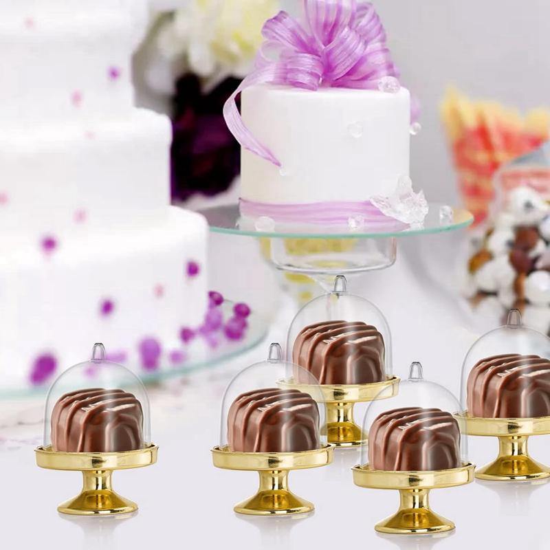 6 Stück Klare Mini Süßigkeiten Cupcake Box Halter Dessert Keks Präsentationsständer Tablett mit Deckel Hochzeits Geburtstagsfeier Zubehör Babyparty