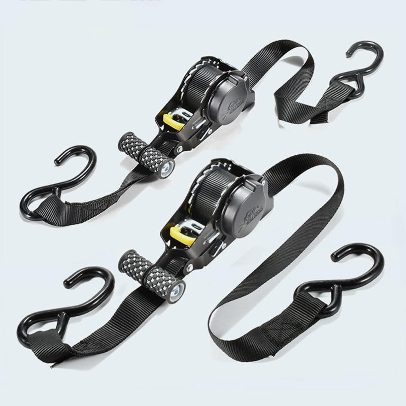 Car Retractable Ratchet Strap Automatic Shrink Bundle Tape For Motorcycles For Load Luggage Strap Ratchet