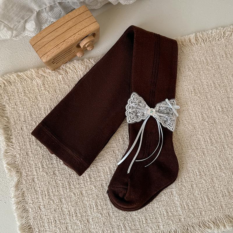 New Spring/Summer Kids' Lace Bowknot Leggings - Cute and Versatile Girls' Tights