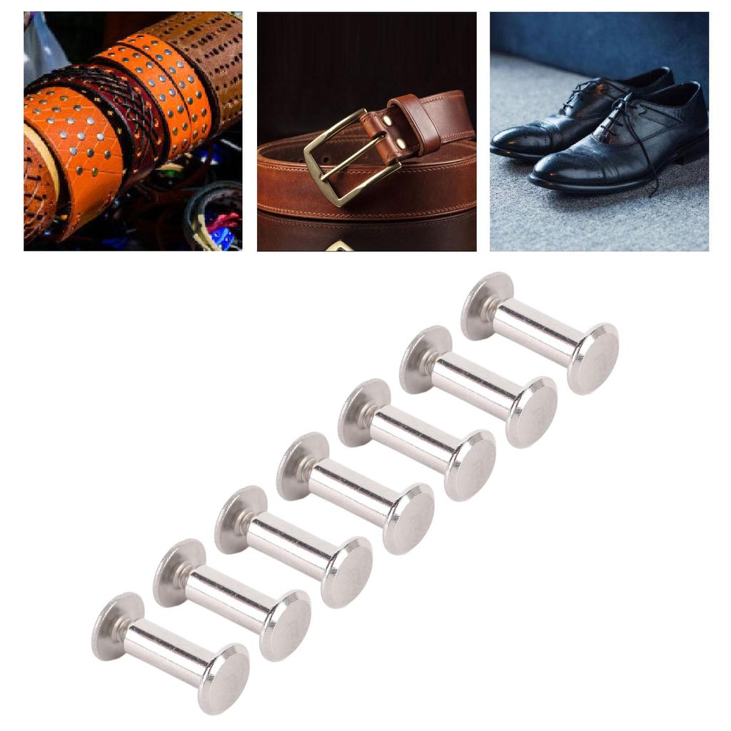 100 Sets Rivet and Screw Stainless Steel M2.5 Flat Round Head Rivet Stud Fastener Set for Leather Crafts Decoration