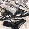 Seksi Hollow Push Up Sütyen Seti Kadın İç Giyim için Ultra Ince Nefes Sütyen Fransız Günaha Intimates Kadın Bralette