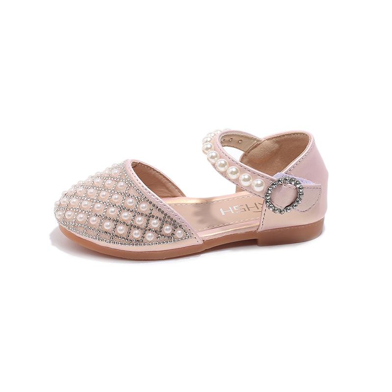 Girls' Leather Shoes, Children's Crystal Shoes, Spring-summer New Style Little Girls' Princess Shoes, Fashionable Sparkling Rhinestone Dance Shoes
