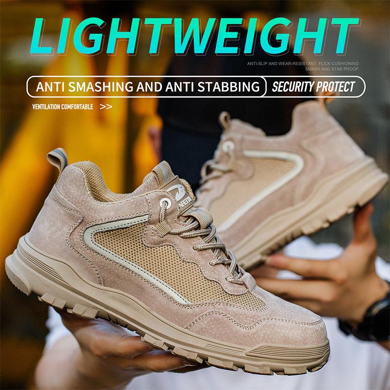 Safety Shoes Men Anti-smash Breathable Work Boots Steel Toe Cap Puncture-Proof Male Footwear