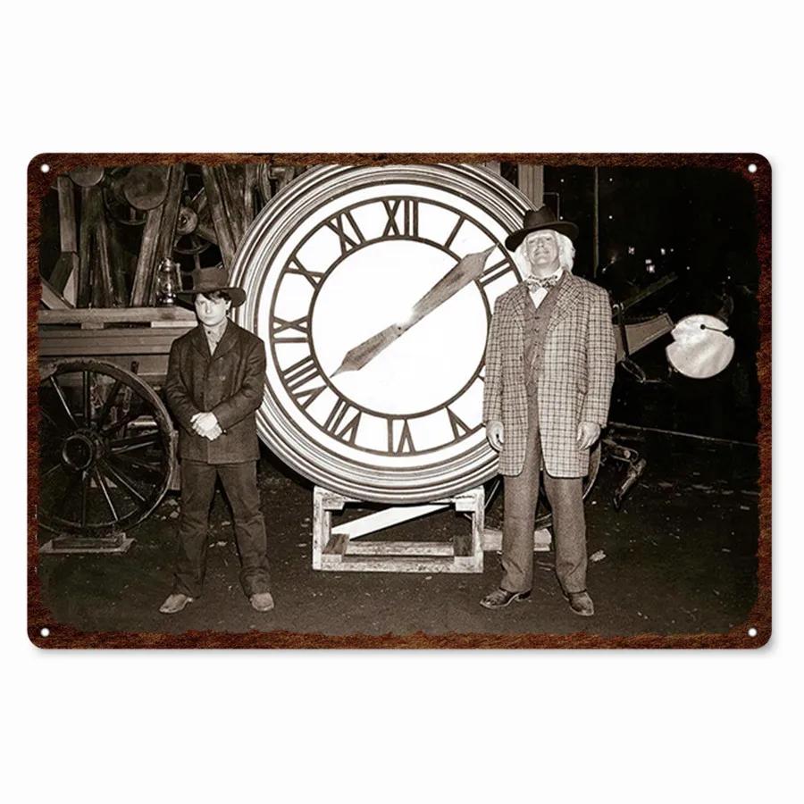 Back To The Future Poster Metal Tin Sign Vintage Home Decor Movie Wall Sticker Metal Plaque Retro Iron Painting Room Decor 30x40 20x30cm（7.8x11.8inch）