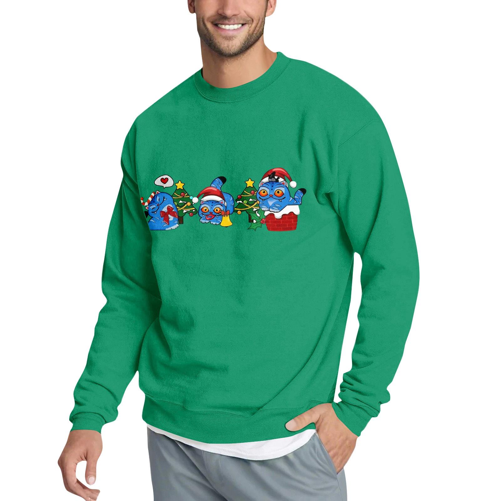 

Men s Casual Sweatshirt With Fun Film-Themed Print M зелений