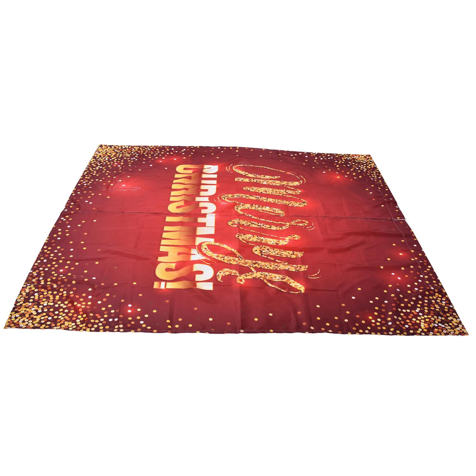 Christmas Curtain Polyester Fiber 3D Digital Printing Merry Christmas Custome Curtain for Outdoor Porch Balcony Type 1