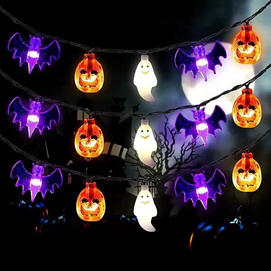 LED Halloween Decorative String Lights: Pumpkin, Ghost, Eye & Skull Battery Lights