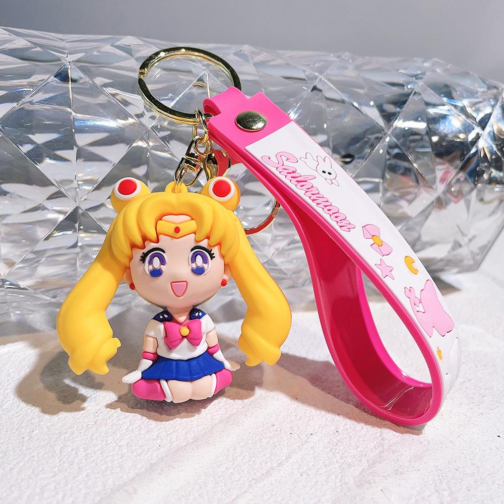 Anime Sailor Moon Keychain Fashion Jewelry Resin Action Figures PVC Key Ring Bag Pendant