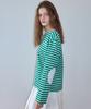 RONRON Stripe Lace Patch Elbow Patch Long Sleeve Green