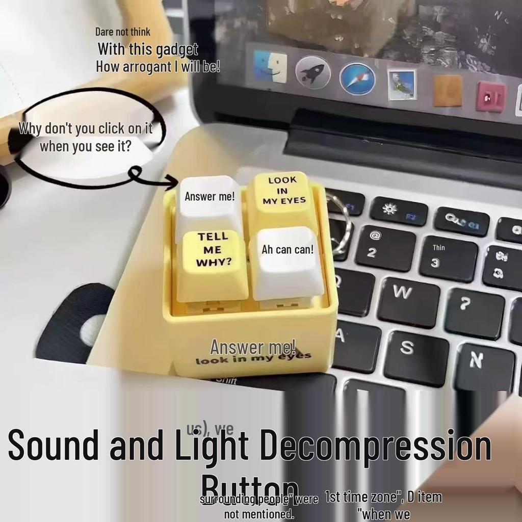 Answer Me Light-Up Sound Keychain: Funny, Creative Prank Button Toy