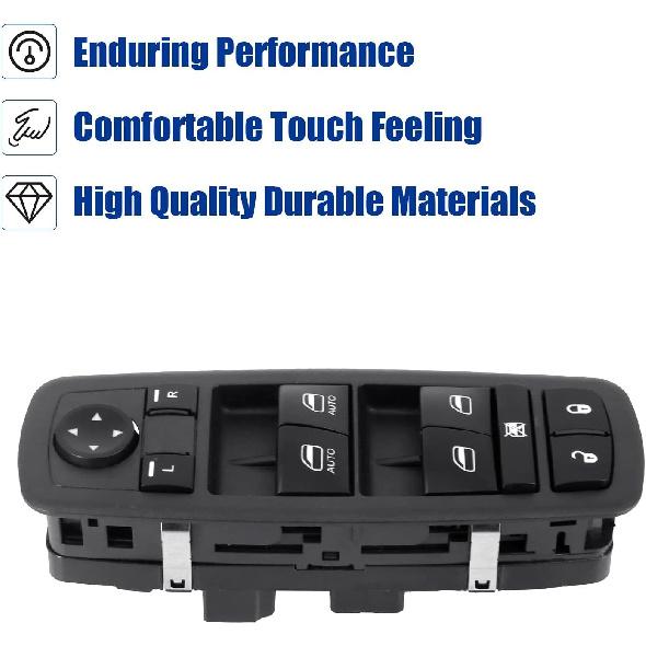 Driver Side Power Master Control Window Switch Replacement For 2009-2012 Dodge Ram 1500 2500 3500, OE Replace 4602863AD 4602863AB 4602863AC 901-473