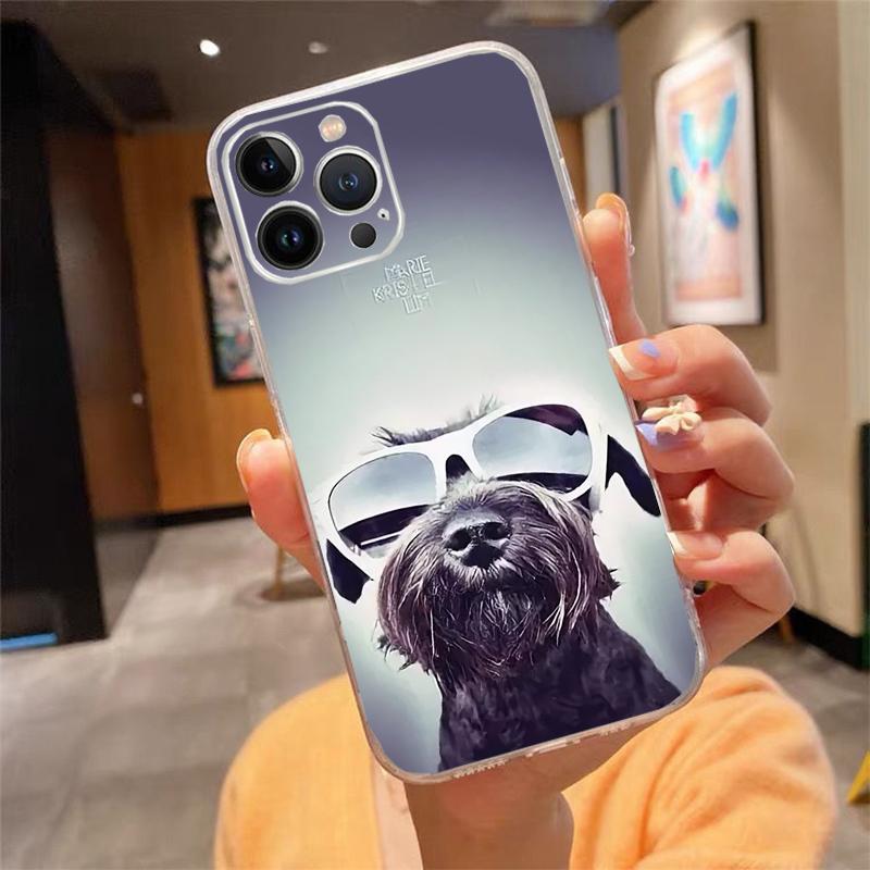 Phone Case For Iphone 17 Pro Max Air 16 15 14 13 Pro Max 15 16 Pro 15Plus Schnauzer Puppy Dog Art