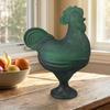 Glass Rooster Sculpture Candy Jar Dish With Lid Multifunctional Covered Bowl Dessert Plate Easter Farmhouse Decors Gift