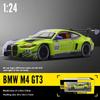 1/24 Scale BMW M4 GT3 Couple Racing Alloy Diecast Car Model Sound Light Indoor Desk Decoration Trendy Ornament Gift Box for Boyfriend