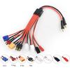 8Port Banana Plugs to FUTABA, EC3, XT60, JST Splitter MultiInterface Adapters Wire for Simultaneous Device Power Supply