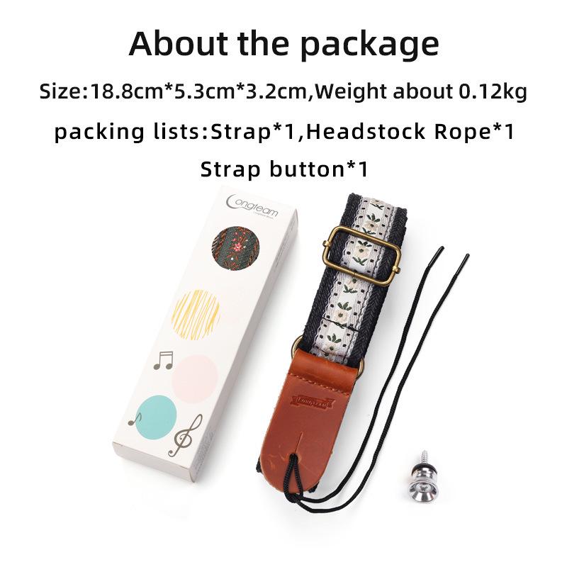 Longteam Embroidered Ukulele Strap
