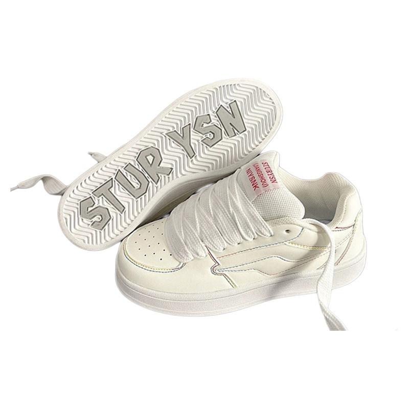 American Niche White Black and Blue Color Scheme Shoes Women Ins Autumn New Couple Versatile Casual Bread Shoes