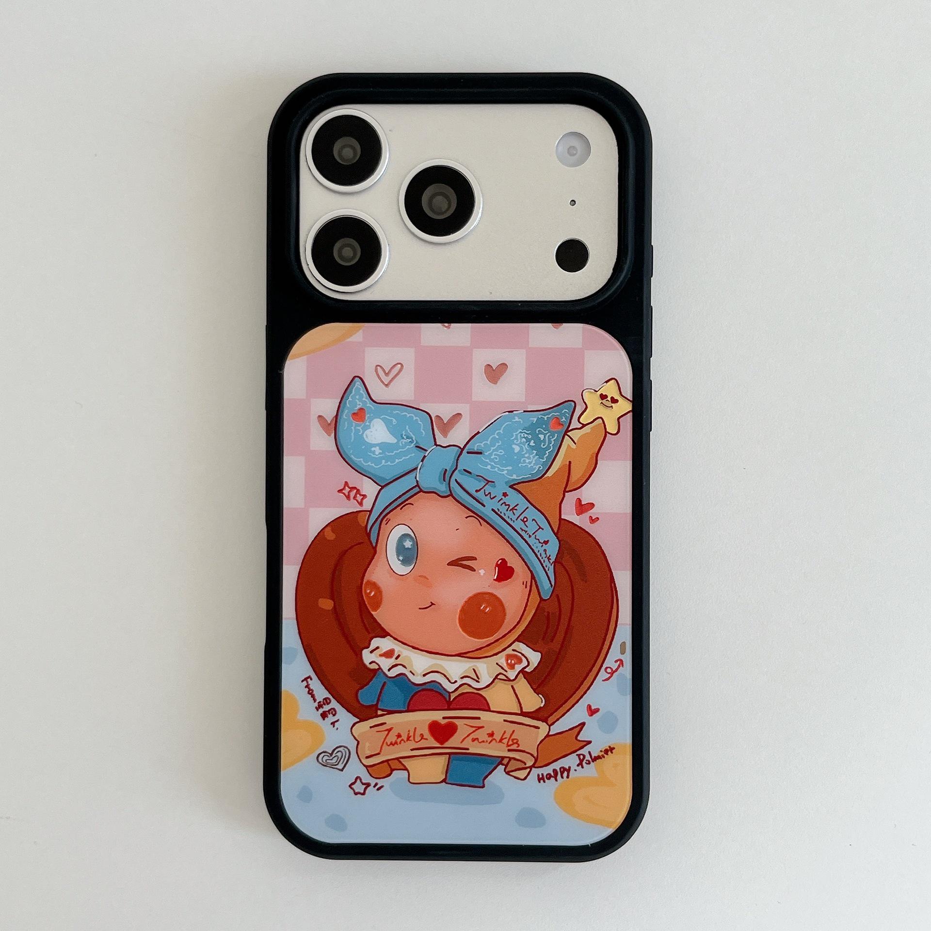 

Gold Foil Cartoon Star Maid iPhone Case UV Transfer Print чорний