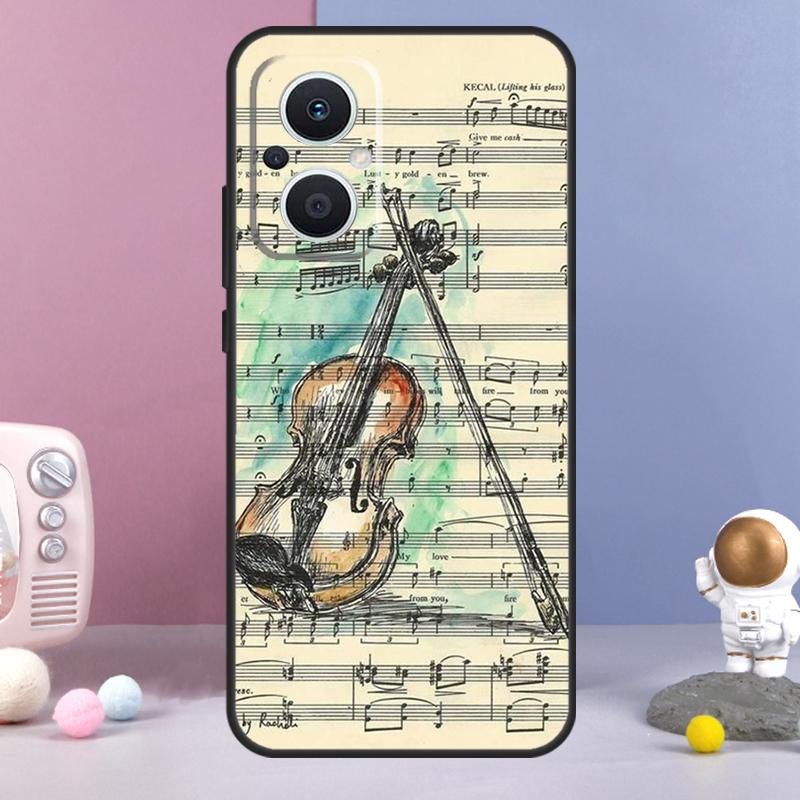 Violin Piano Funda For OPPO Reno 8 Lite 11F 12F 13F 14F 10 11 12 13 14 Pro OPPO Find X9 X5 X6 X8 Pro Case