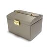 PU Leather Three-layer Locking Jewelry Box Handheld Storage Box Simple and Convenient Jewelry Box