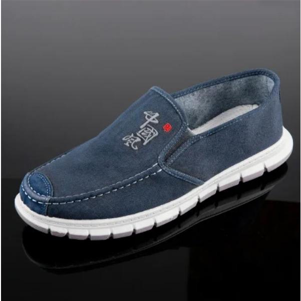 

Men Winter Spring Autumn Casual Shoes Casual M334 Canvas Thick soled Water washed Simple One Step Old Beijing Cloth 39