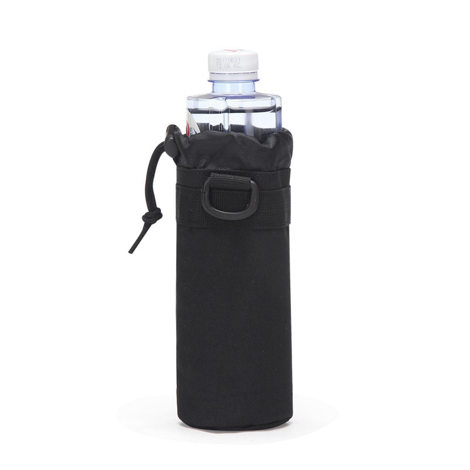 Hunting Water Bottle Pouch Outdoor Molle Kettle Pouch Holder Camping Hiking Cycling Bottle Bag Drawstring Multifunction Bottle One Size