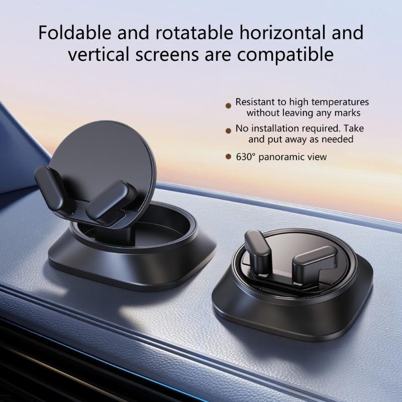 Foldable Car Phone Stand with 360 Degree Rotating for Optimal Viewing Angle and Universal Compatibility for All Smartphones