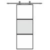 Vidaxl Drzwi Przesuwne, Czarne, 76X205 Cm, Szkło Hartowane, Aluminium