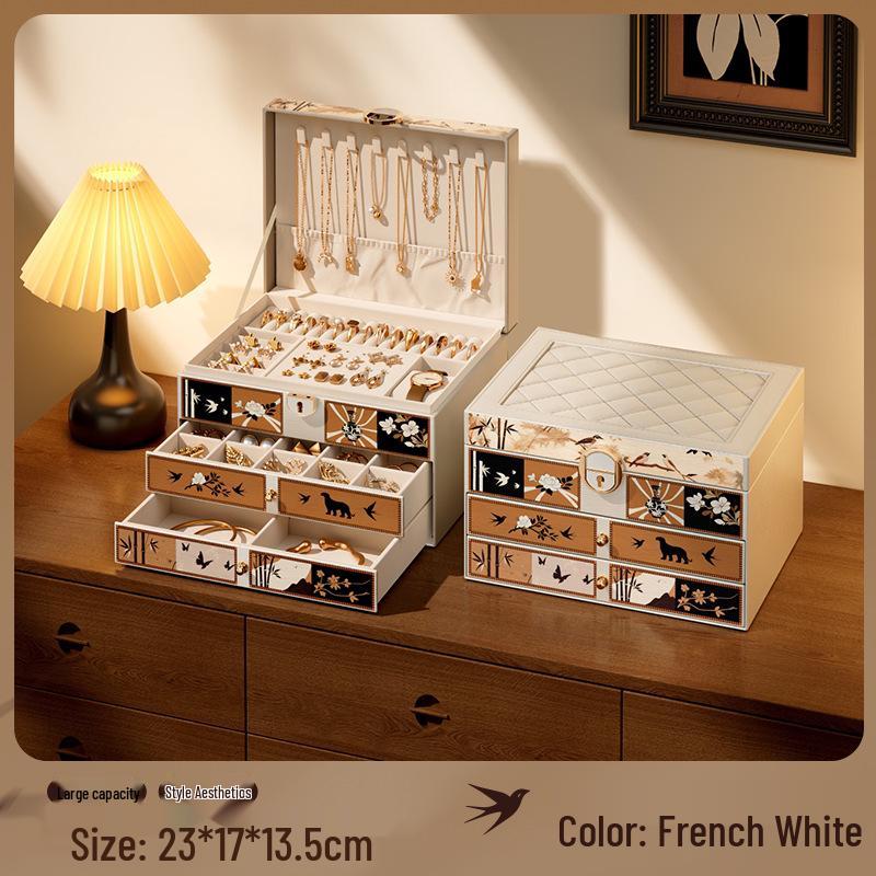 

Exquisite Retro Jewelry Box - Luxurious Wedding & Birthday Gift for Accessory Storage No Specifications