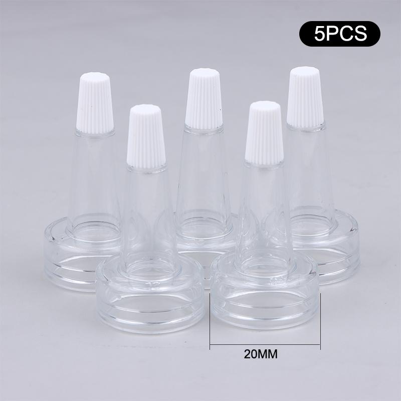5Pcs For Ampoule Serum Flared Shape Penicillin Bottle Sealing Caps with Dropper Clear Tea Color 13/20mm White Tip Spout Caps