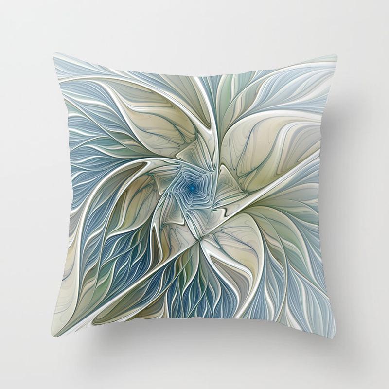 Ins Small Fresh Plant Car Sofa Pillow Cushion Cover Office Printed Lumbar Cushion Home Supplies