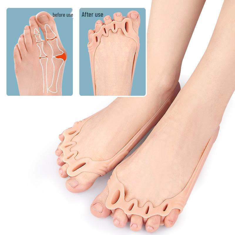 Toe Separator Pad with Thick Shock-Absorbing Sole, Arch Massage, Anti-Wear Design, and Flexible Traction Strap