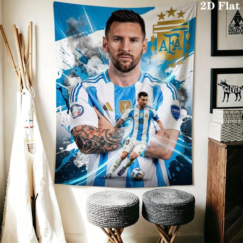 Messi Wall Tapestry Aesthetic Wall Hanging Printed Fabric Blanket Decorative Tapestries for Bedroom Living Room Home Decor