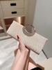 Ladies Classic Pleated Design Metal Bracelet Evening Bag Handbag Party Bag Rhinestone Embellished Evening Bag Dress Bag Wedding