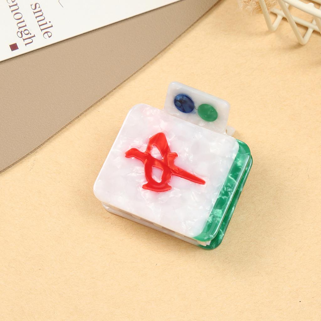 Zarte Mahjong-Thema Haarklammer Acetat Haarspange Sicherer Halt Modische Haaraccessoires Für Lässige Ballfrisuren