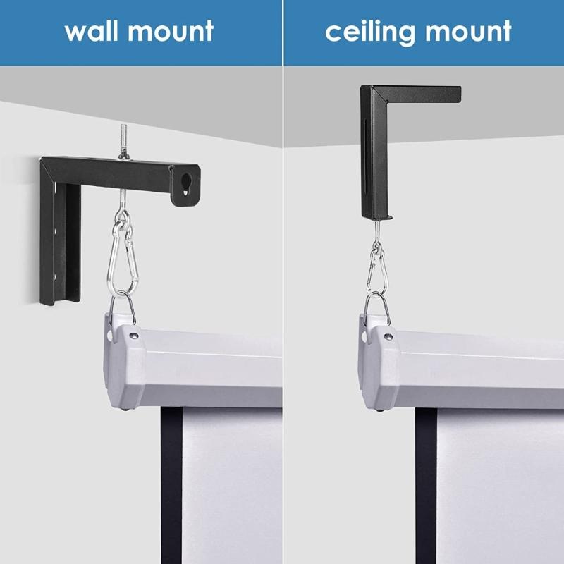 Universal Projectors Screen Wall Mounted Bracket Set L Bracket Style Hooks for Home Movie Screen Hanging
