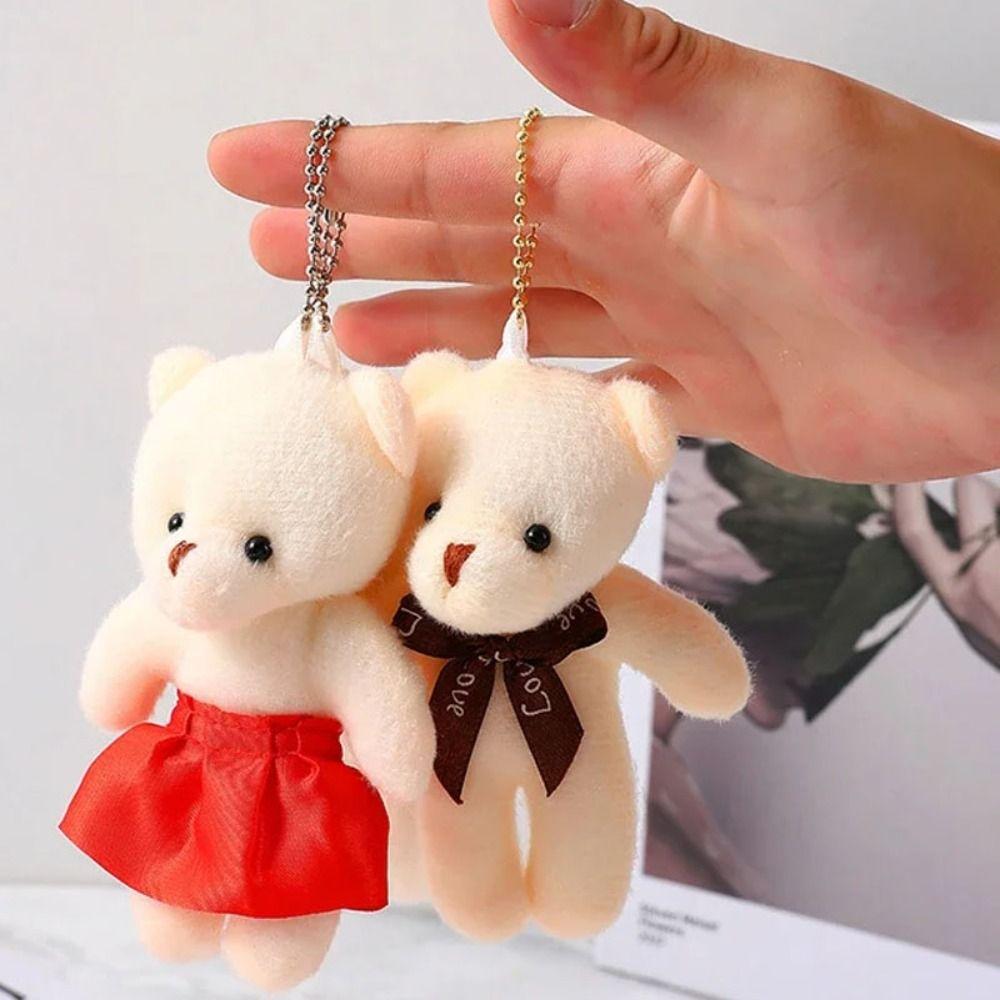 10pcs/set Cartoon Bear Plush Keychains Toys Plush Doll Mini Bear Plush Toy  Girlfriends