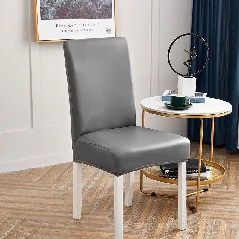Waterproof Chair Cover PU Elastic Universal Leather Seat Cover Living Room Hotel Dining Table Anti-fouling Duty Free Chair Cover