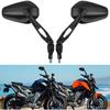 DREAMIZER Universal Motorcycle Mirrors Black M8 M10 Motorcycle Rear View Mirror w/Handlebar Mount Compatible with Honda CB250R CB1000R CBR650R Yamaha