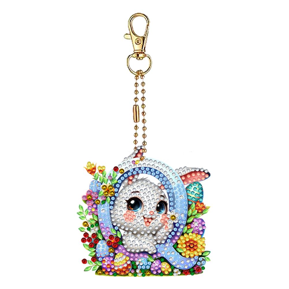 Easter Diamond Art Keychain Ornaments Double Sided Hanging Key Chains Diamond Painting Keychain Kits 5D DIY Diamond Art Pendants