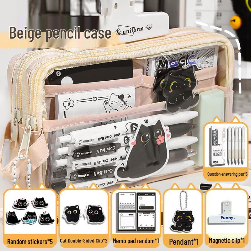 Adorable Black Cat Pencil Case 2025: Spacious and Stylish for Boys and Girls