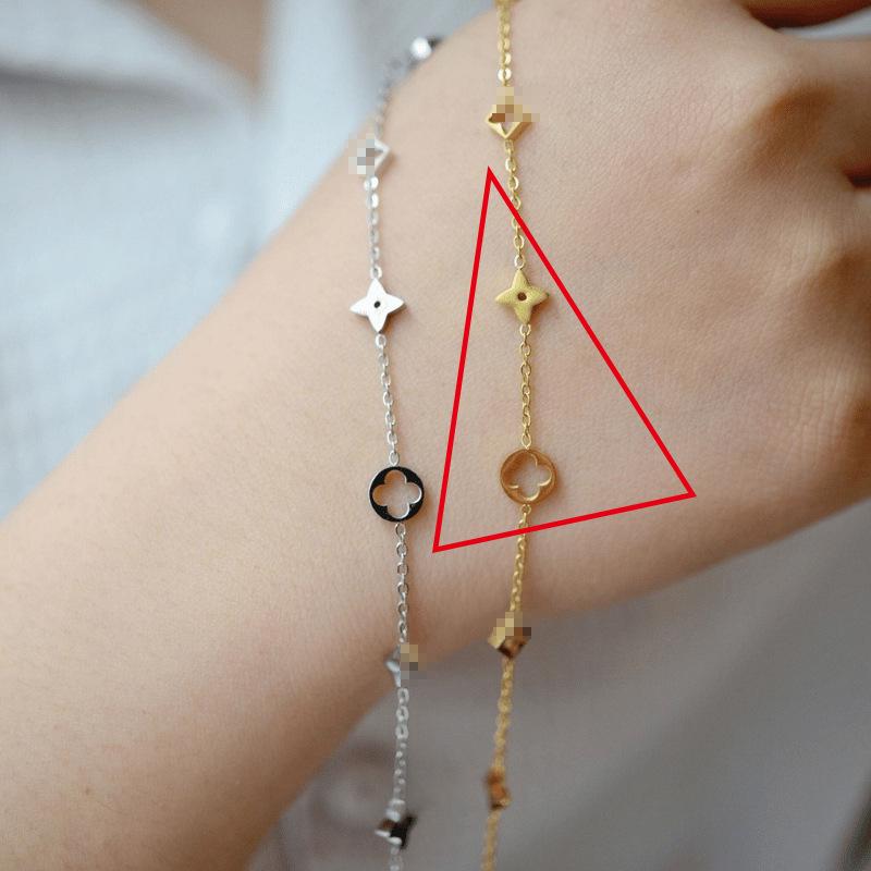 French Luxurious Hollow Clover Titanium Bracelet for Girls - New High-End Star Flower Design