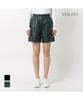 VANAKE Shirred Elastic Leather Shorts_Vb29Slmd01Z
